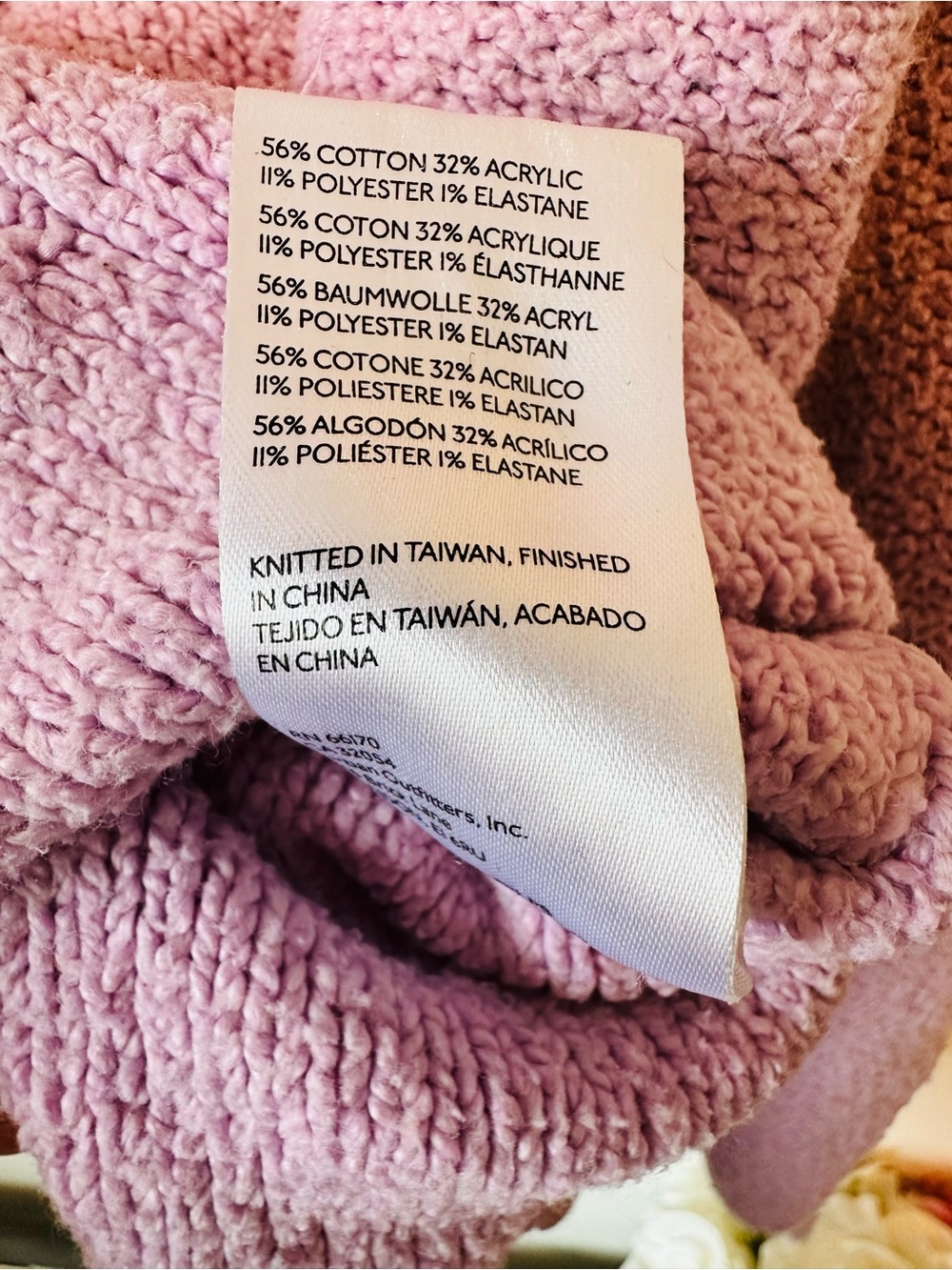 Anthropologie Pilcro Lavender Purple Deep V Cotton Sweater M L - Picture 9 of 9